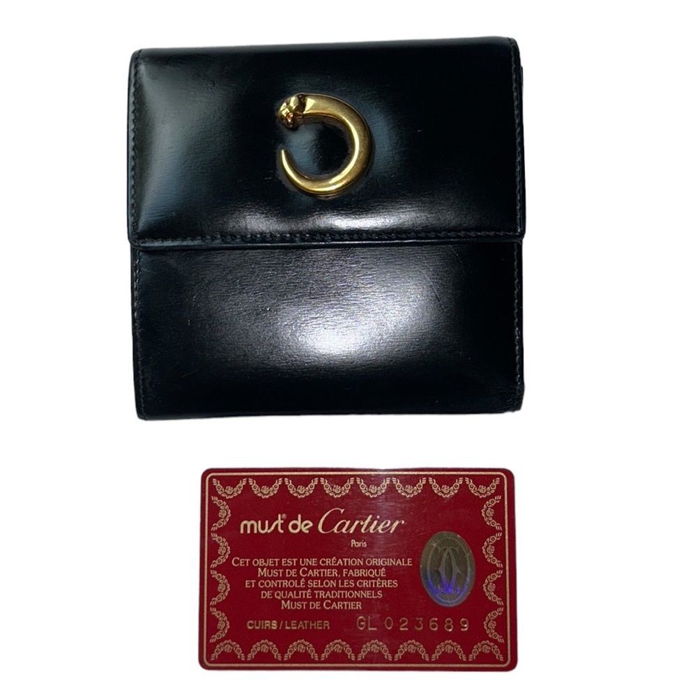 Authentic Vintage Cartier Black Leather